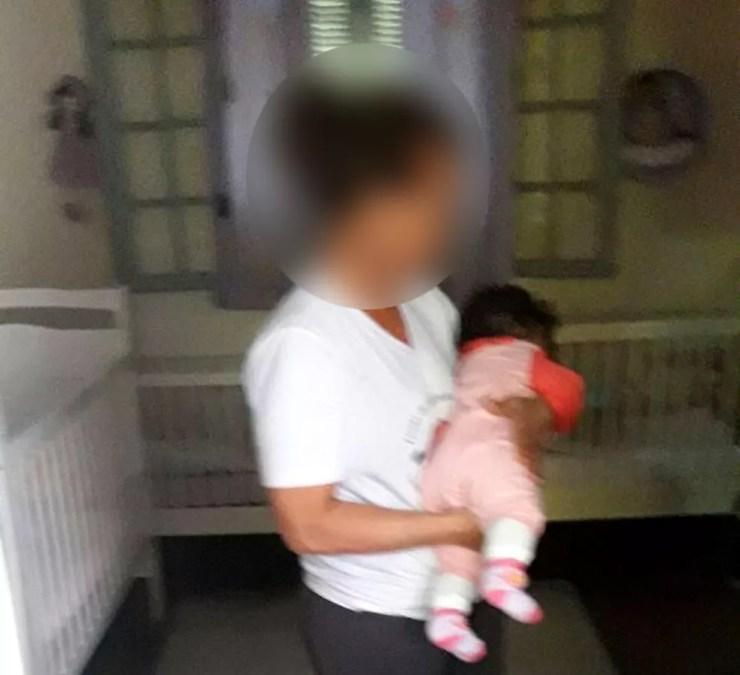Foto enviada pela escola para a mãe da bebê no dia em que a menina morreu, em Campinas (Foto: Devair Maciel / Arquivo pessoal)