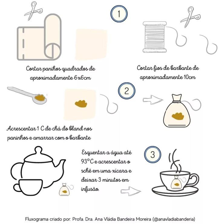 Fluxograma do chá de especiarias — Foto: Divulgação Ana Vládia