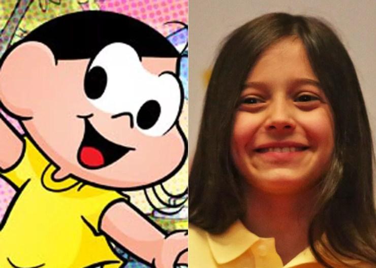 Laura Rauseo, de nove anos, foi a escolhida para interpretar Magali em 'Turma da Mônica – Laços' (Foto: Divulgação e Fabio Tito/G1)