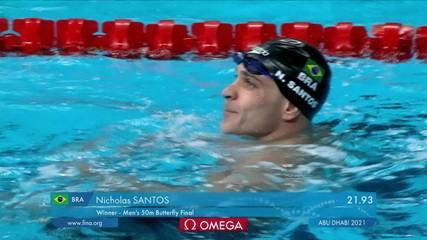 Nicholas Santos é ouro nos 50m borboleta no Mundial de Piscina Curta
