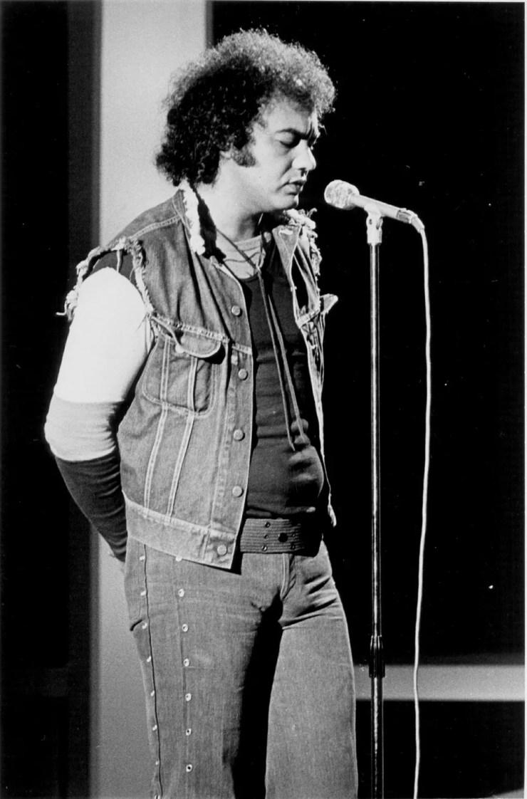 Erasmo Carlos durante gravação do programa 'Erasmo Carlos Convida', em 1980 — Foto: Acervo Grupo Globo