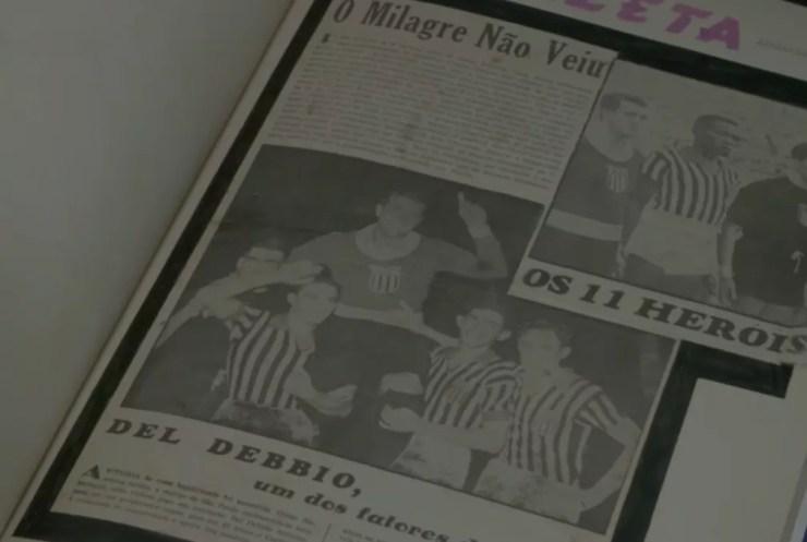 Recorte de jornal da década de 30 cita Del Debbio, ainda jogador — Foto: Reprodução SporTV