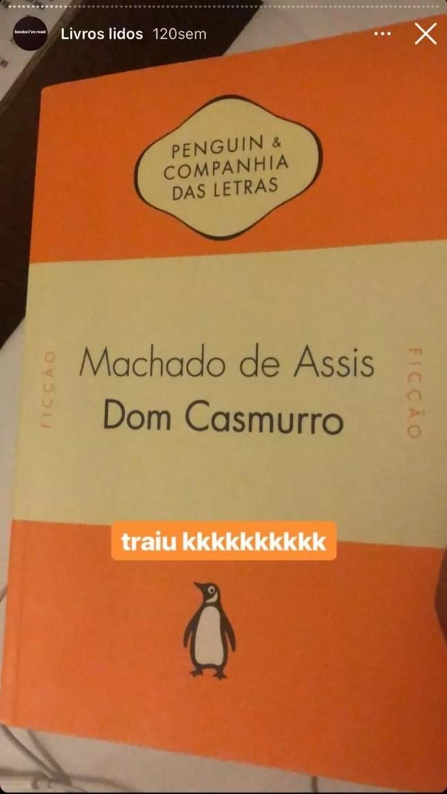 Gustavo Scarpa, do Palmeiras, faz crítica de "Dom Casmurro" — Foto: Reprodução