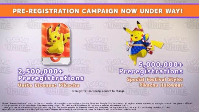 Bônus de pré-registro em Pokémon UNITE — Foto: Divulgação/Pokémon Company