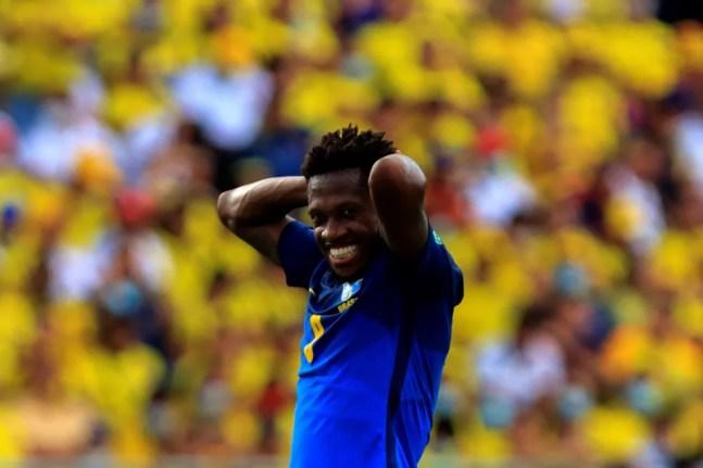 Fred lamenta chance desperdiçada para o Brasil contra a Colômbia — Foto: Ricardo Maldonado/EFE