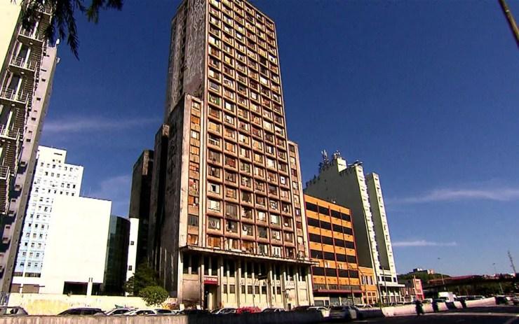 Prédio ocupado no Centro de São Paulo — Foto: TV Globo/Reprodução