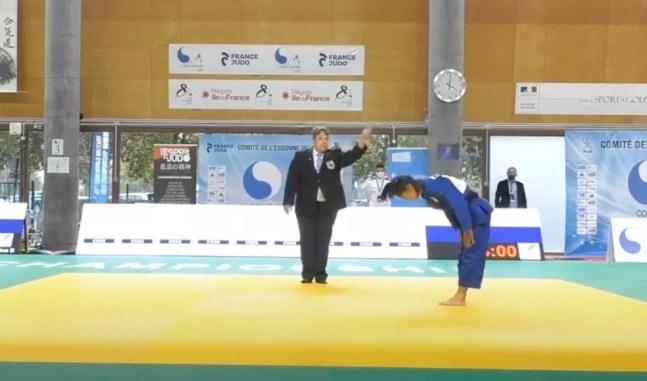 Amanda Lima leva o bronzet até 48kg com vitória por fusen-gachi, o W.O. do judô — Foto: Reprodução / Youtube CS Plus Event