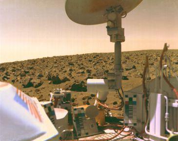 Imagem da Planície Utopiana de Marte feita pela Viking 2