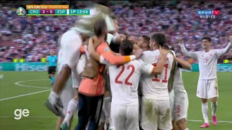 Os gols de Croácia 3 x 5 Espanha pelas oitavas de final da Eurocopa