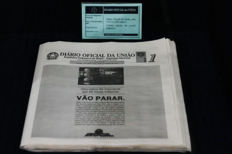 Museu da Imprensa Oficial, Último Diário Oficial impresso.
