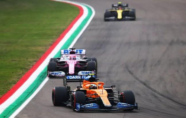 McLaren, Racing Point e Renault no GP da Emilia-Romagna — Foto: Joe Portlock/Getty Images