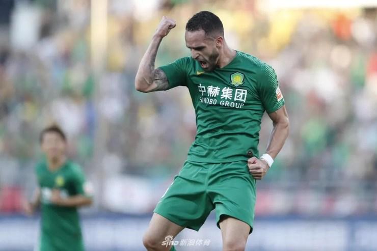 Renato Augusto comemora gol pelo Beijing Guoan — Foto: Divulgação