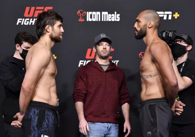 Andrew Sanchez x Bruno Silva UFC pesagem — Foto: Chris Unger/Zuffa LLC