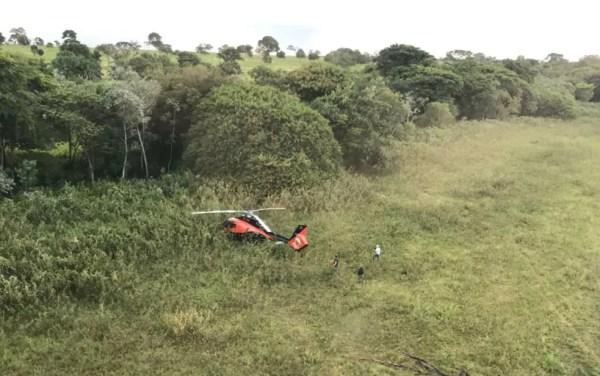 Helicóptero usado na execução de Gegê do Mangue foi achado em Fernandópolis (Foto: Divulgação)