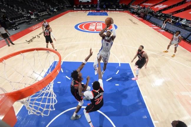 Detroit Pistons bateu o Toronto Raptors — Foto: Chris Schwegler/NBAE
