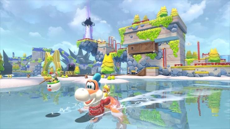 O clássico Super Mario 3D World retorna agora para o Switch com uma nova aventura inédita chamada Bowser's Fury — Foto: Divulgação/Nintendo