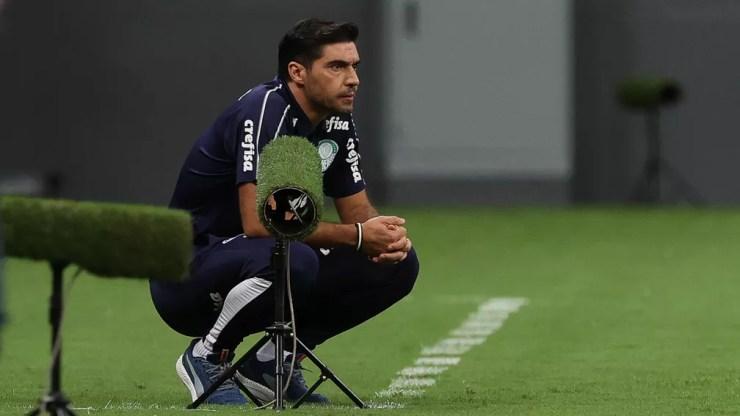 Palmeiras, de Abel Ferreira, enfrentou dificuldades contra os primeiros colocados — Foto: Cesar Greco/Ag. Palmeiras