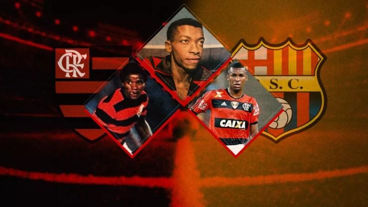 Adílio, Moacir e Erazo aturam por Flamengo e Barcelona — Foto: ge