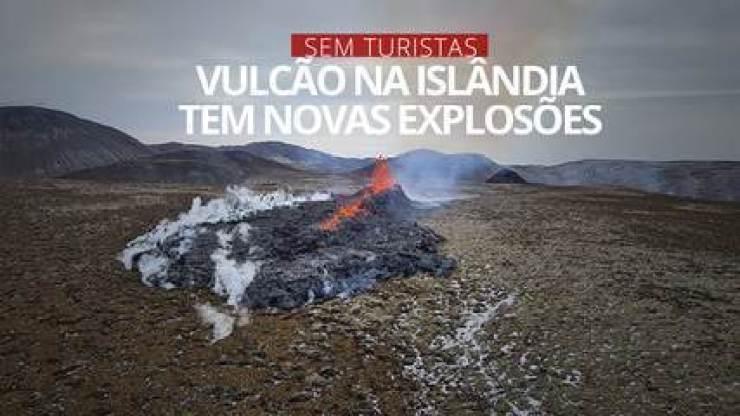 Vulcão na Islândia tem novas explosões de lava