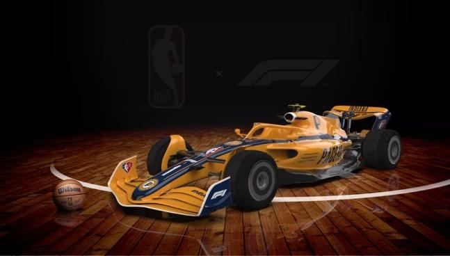 Carro da F1 do Indiana Pacers, da NBA — Foto: Reprodução