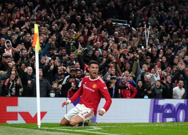 Cristiano Ronaldo brilhou em vitória do Manchester United na Champions, diante da Atalanta — Foto: Getty Images