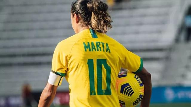 Marta Camisa 10 Brasil Argentina pênalti She Believes Cup