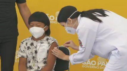 Indígena de 8 anos é a primeira criança a receber dose de vacina infantil contra Covid-19 em SP