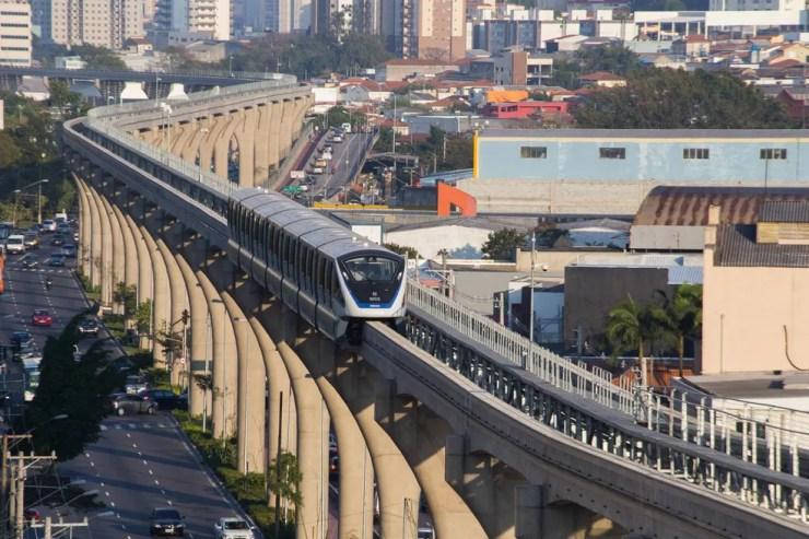 Linha 15-Prata do monotrilho, na Zona Leste de SP — Foto: Paulo Lopes/Futura Press/Estadão Conteúdo