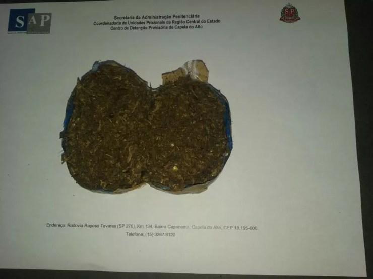 Visitante foi flagrada com pacote de maconha no órgão genital (Foto: SAP/Divulgação)