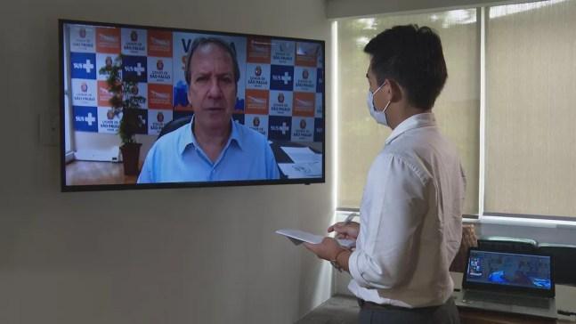 O secretário municipal de Saúde de São Paulo, Edson Aparecido.  — Foto: Reprodução/TV Globo