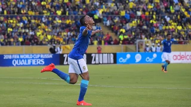 Com Jesus nas alturas, Brasil vence Equador por 3 a 0 e quebra tabu de 33 anos