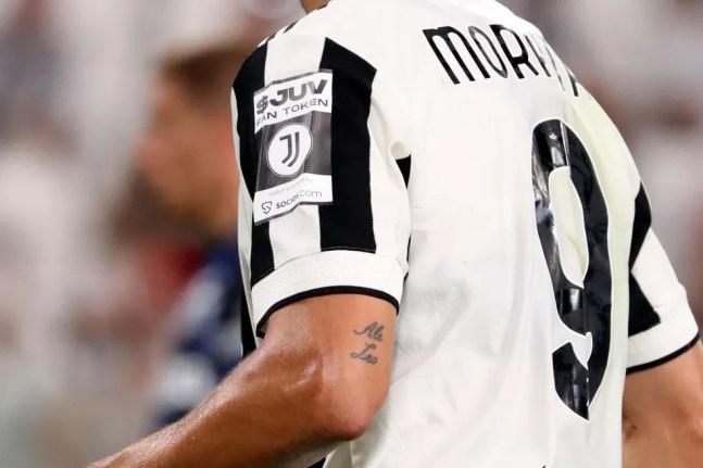 Juventus promove fan token com a Socios.com em partida amistosa — Foto: Giuseppe Cottini/NurPhoto via Getty Images