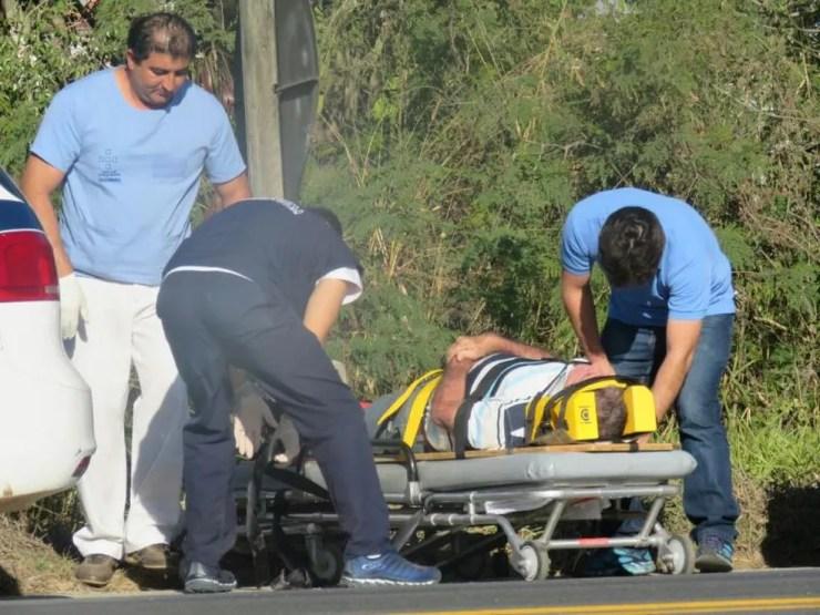 Motorista teve ferimentos leves e foi socorrido à Santa Casa de Salto de Pirapora (Foto: Valdir Lima/Arquivo pessoal)