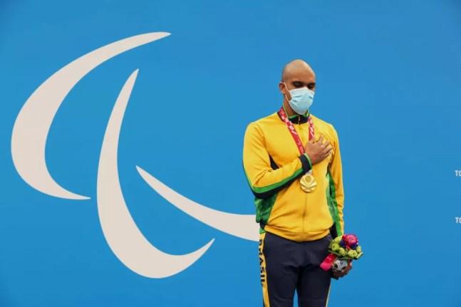 Wendell Belarmino é ouro na natação nas Paralimpíadas — Foto: Miriam Jeske /CPB