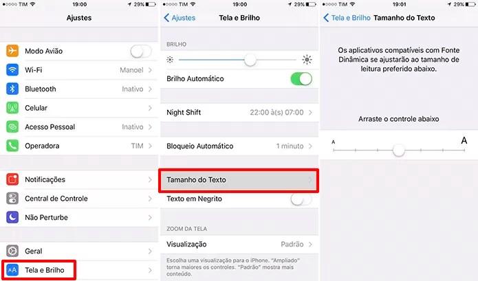 WhatsApp depende de configurações do iOS para ter fontes maiores no iPhone (Foto: Reprodução/Elson de Souza)