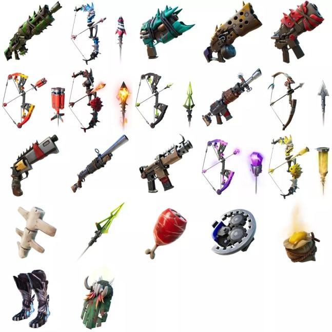Todas as armas que chegaram junto da nova temporada do Fortnite — Foto: Reprodução/Twitter