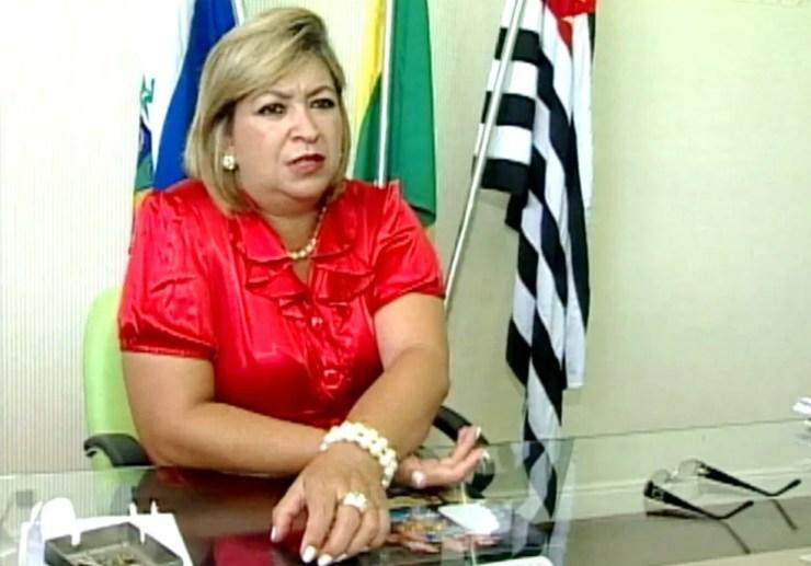 Sandra Sclauser, ex-prefeita de Presidente Alves, foi condenada a 5 anos e 10 meses em regime semi-aberto (Foto: Arquivo / Reprodução TV TEM)