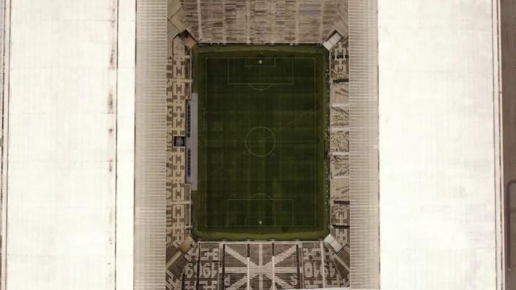 Desenho do mosaico de Corinthians x Palmeiras visto de cima — Foto: Sergio Cruz/Gaviões da Fiel/Divulgação