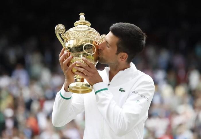 Novak Djokovic - campeão de Wimbledon 2021 — Foto: EUTERS/Paul Childs