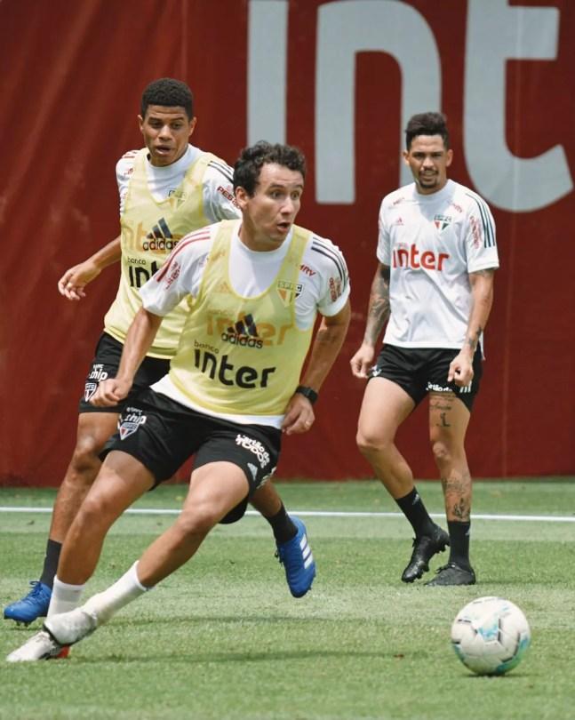 Pablo em treino do São Paulo — Foto: Erico Leonan / saopaulofc.net