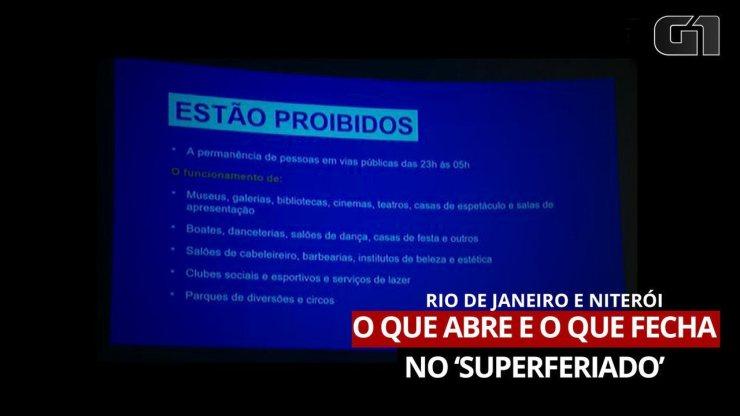 Vídeo: Rio e Niterói fecharão escolas, bares e restaurantes durante 'superferiado'