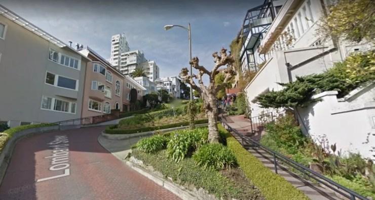 Lombard Street, em São Francisco, na Califórnia — Foto: Google Street View/Reprodução