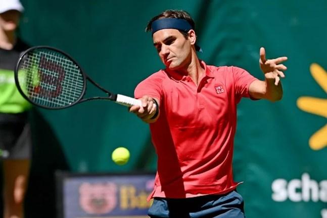 Roger Federer no ATP 500 de Halle em 2021 — Foto: Thomas F. Starke / Getty Images