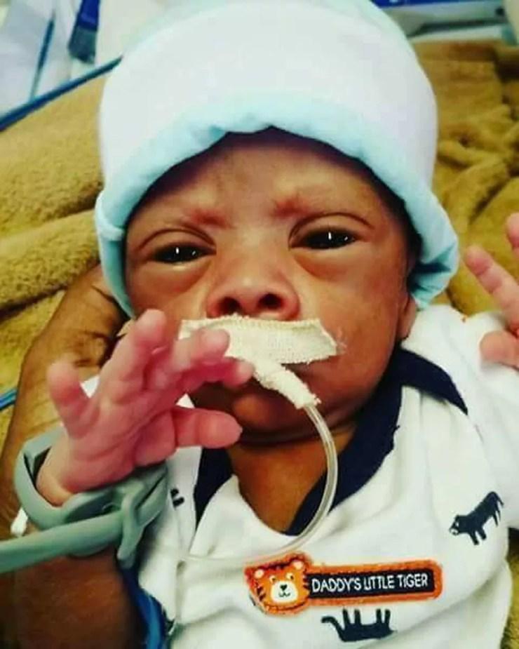 Erick nasceu aos 7 meses, em Santos  — Foto: Mariana Figueiredo/Arquivo Pessoal