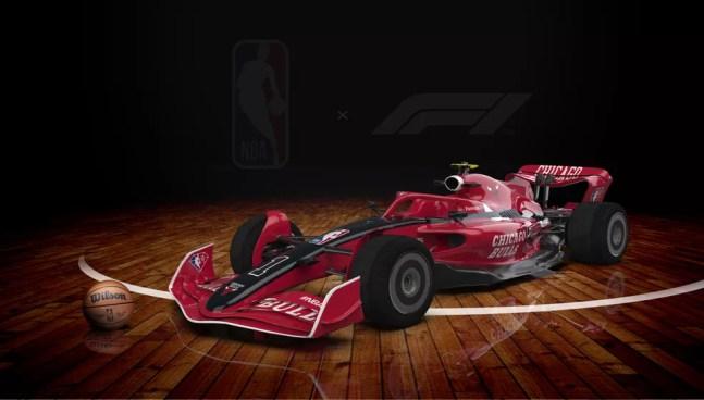 Carro de F1 do Chicago Bulls, da NBA — Foto: Reprodução 