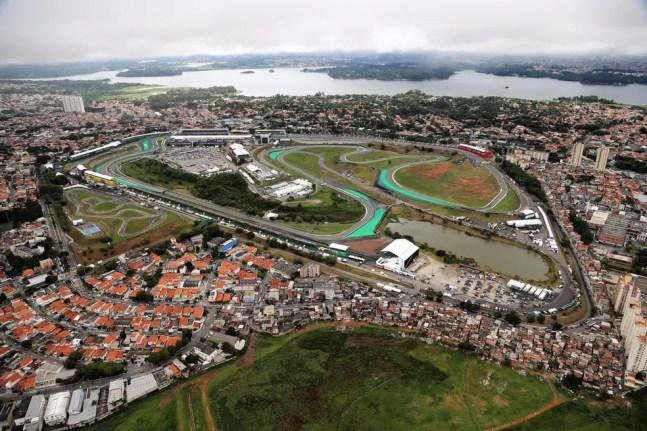 Vista aérea do Autódromo de Interlagos — Foto: Divulgação