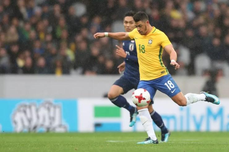 Giuliano em jogo do Brasil contra o Japão — Foto: Lucas Figueiredo/CBF