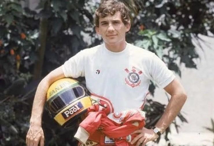 Ayrton Senna era torcedor do Corinthians — Foto: Reprodução/Twitter