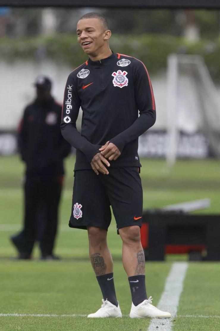 Rafael Bilu no treino do Corinthians — Foto: Daniel Augusto Jr/Ag Corinthians