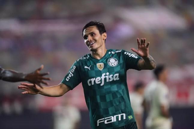 Raphael Veiga mais uma vez teve atuação destacada no Palmeiras — Foto: Staff Images/Conmebol